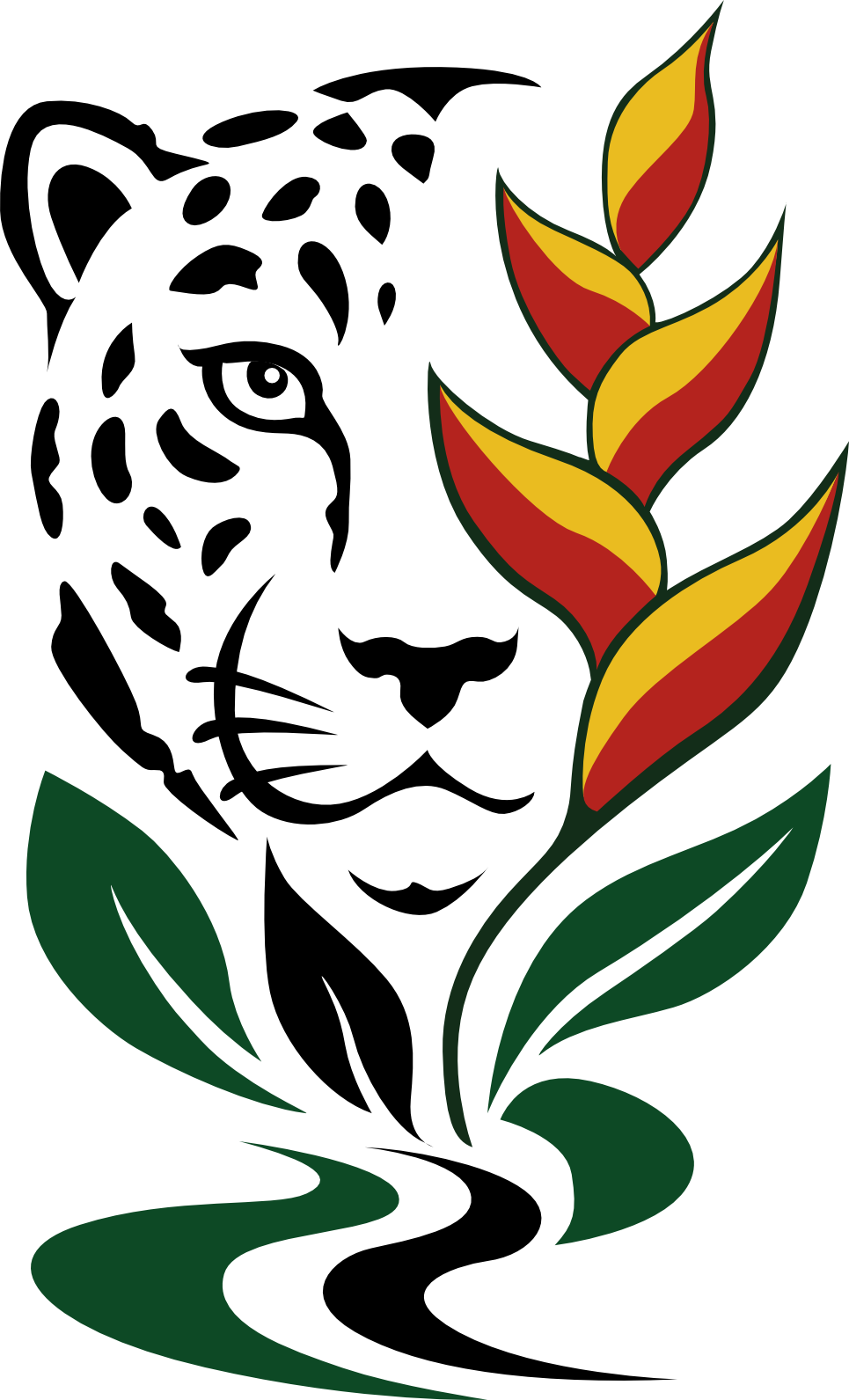 Símbolo Jaguar y Heliconia